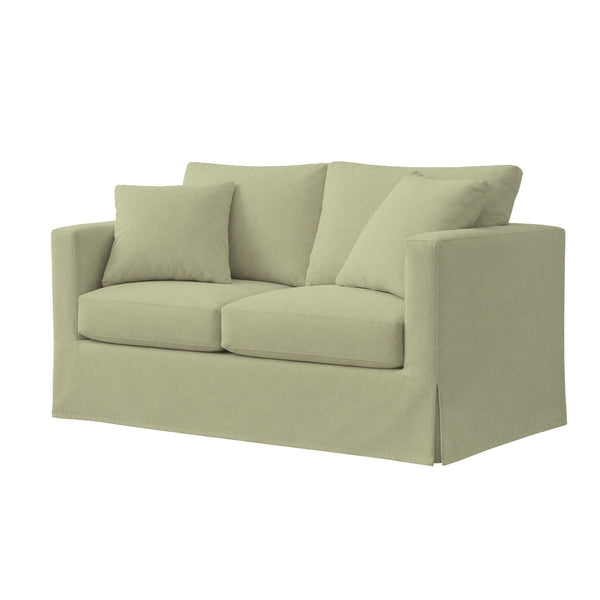 Basil Green Poplin Custom Furniture Slipcover