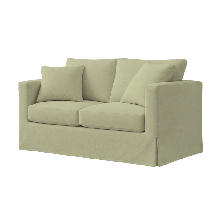 Basil Green Poplin Custom Furniture Slipcover