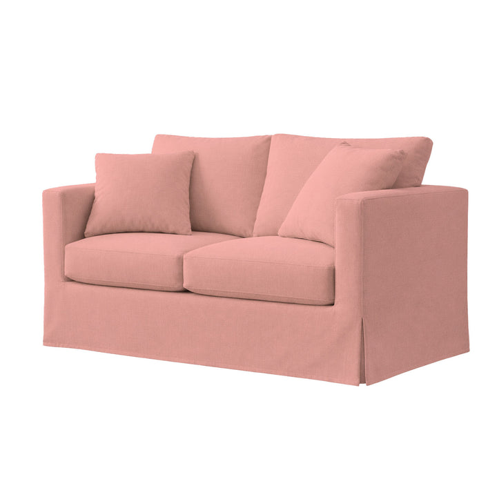Pastel Pink Poplin Custom Furniture Slipcover