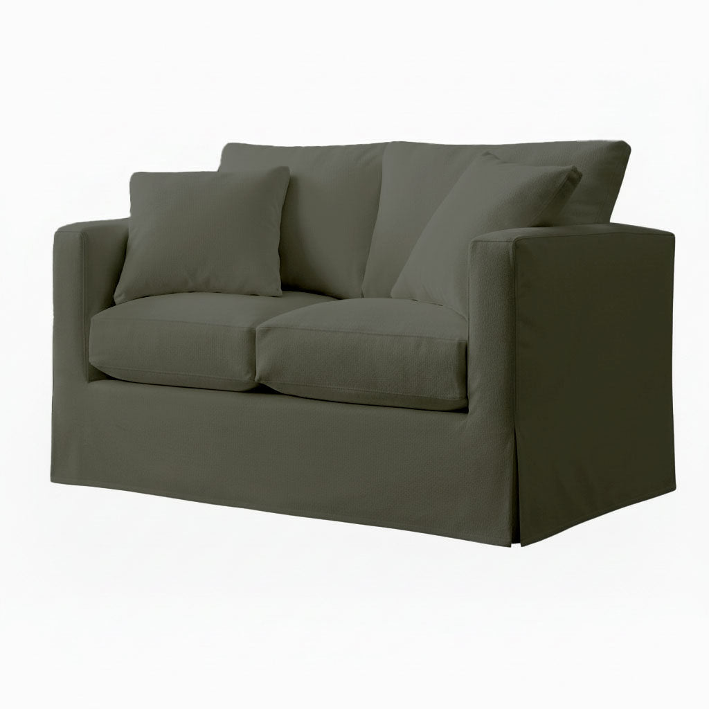 Asphalt Gray Velour Custom Furniture Slipcover