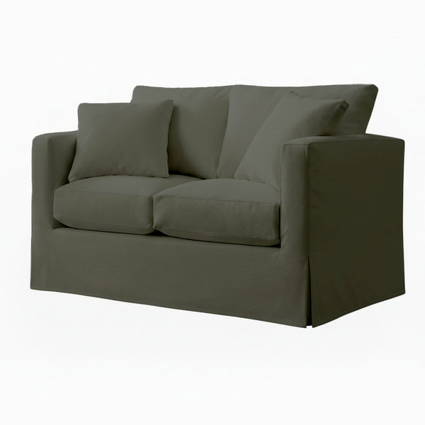 Asphalt Gray Velour Custom Furniture Slipcover