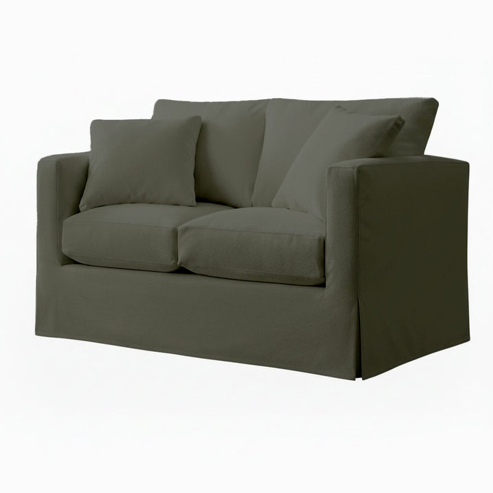 Asphalt Gray Velour Custom Furniture Slipcover