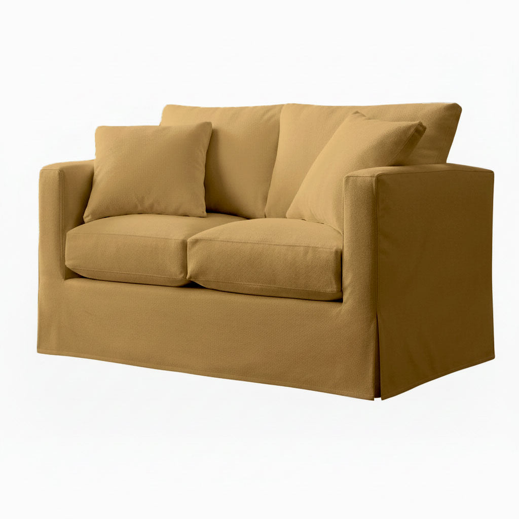 Extra Soft Beige Velour Custom Furniture Slipcover