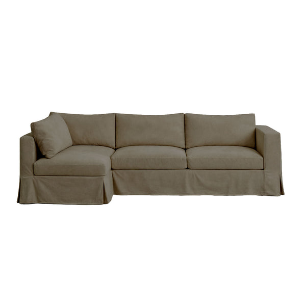 Asphalt Gray Velour Custom Sectional Slipcover