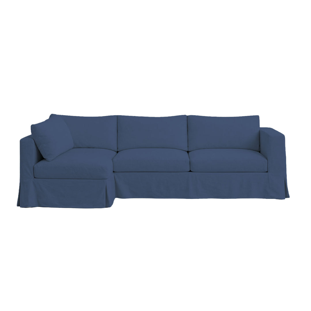 Navy Blue Canvas Custom Sectional Slipcover