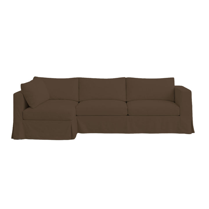 Chocolate Brown Heavyduty Canvas Custom Sectional Slipcover