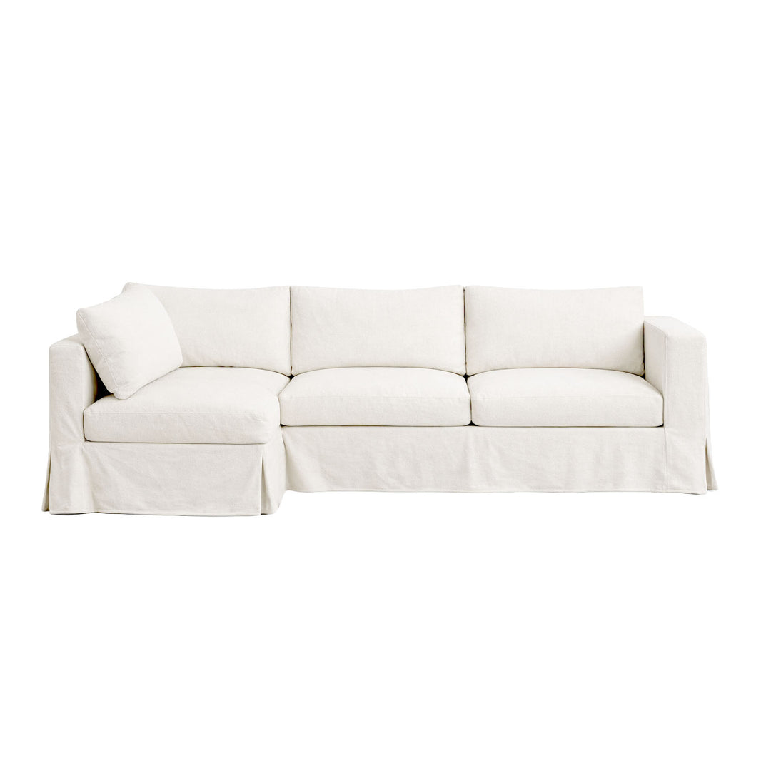 Classic White Canvas Custom Sectional Slipcover