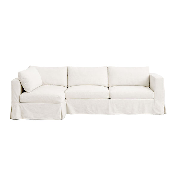 Classic White Canvas Custom Sectional Slipcover