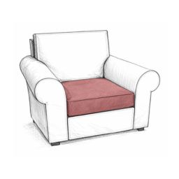 Square cushion cover for sofa, armchair, or sectional