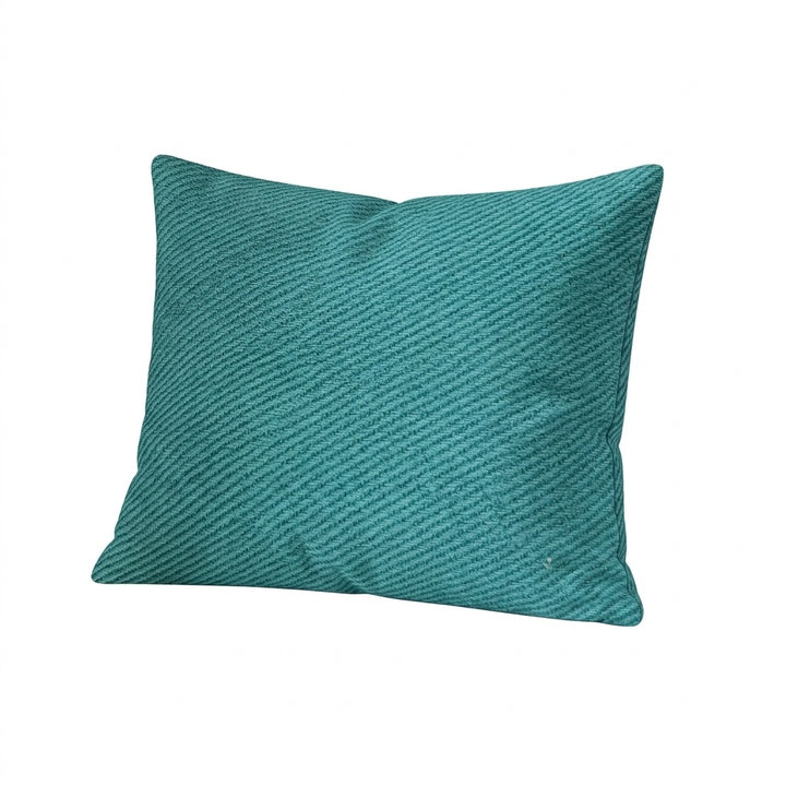 Coastal Teal Twill Throw Pillow