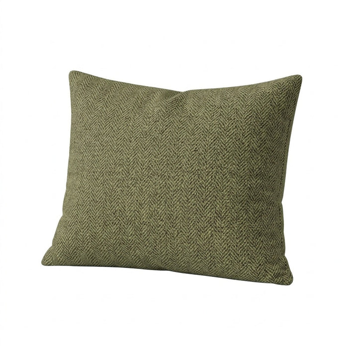 Sage Herringbone premium weave throw pillow