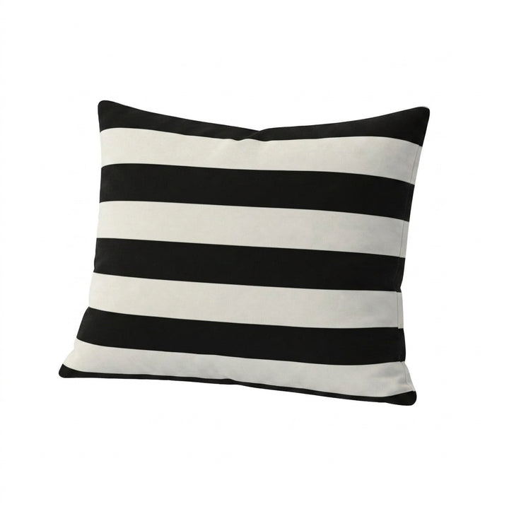 Retro Cabana Back &amp; White Stripe Outdoor Throw Pillow