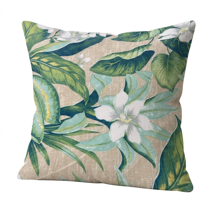 Wild Orchid botanical outdoor performance weave throw pillow